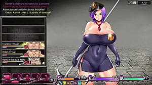 Karryn navigates prison level 2 in hentai anime, facing challenges