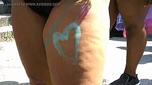 Bbw Woman Flashing Cameltoe In Public At Pride 2016 Event