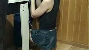 while the guests were walking i made a great blowjob on the balcony