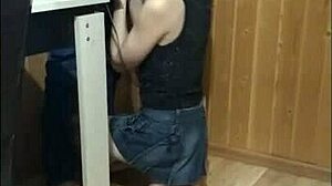 while the guests were walking i made a great blowjob on the balcony