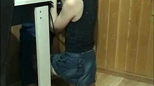 while the guests were walking i made a great blowjob on the balcony