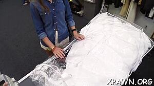 I fucked her tight pussy in shop.