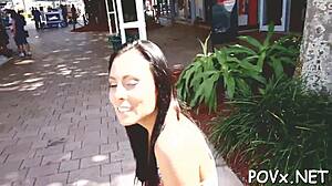 Teen sucking cock in hardcore European porn video