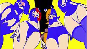 pacman ghost girls dance in three phases