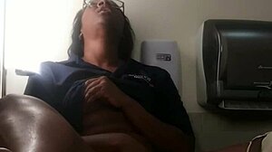 the ebony babe is playing on the bathroom counter, fingering her pussy and reaching orgasm with close-up shots