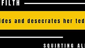 classy filth rides and desecrates her horniecorn teddy squirts all over it