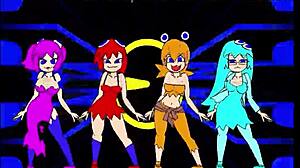 pacman ghost girls dance in three phases