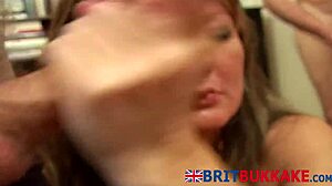 British blonde blows long rods in blowbang