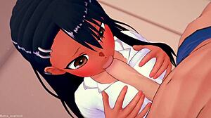 Nagatoro In Old Uniform Plays With Big Cock