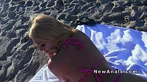 Blonde Girlfriend in Bikini Takes Hard Anal Fuck from Monster Cock. Pov Action with Intense Blowjob.