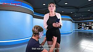 Bromista Shoots Intense Cumshot on Reporter's Face Live