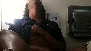 the ebony babe is playing on the bathroom counter, fingering her pussy and reaching orgasm with close-up shots