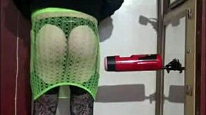 Shy Amateur Crossdresser Gives Himself Detailed Machine Masturbation In Bisexual Homemade Session