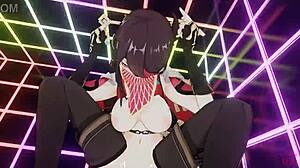 Masked Bitch Beidou Rides In Femdom Sex