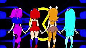 pacman ghost girls dance in three phases