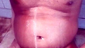 indian gay bottom takes own golden shower