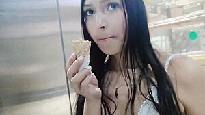 Meeting at mall turns into wild fuck with cute Latin babysitter