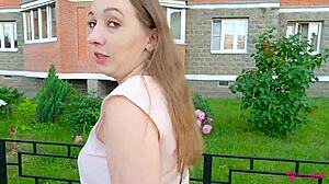 Cute Realtor Nata Sweet Seduces Client for Risky Public Cum in Mouth Adventure