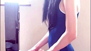 shemale gets freaky with a plastic cock