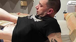 wife masturbates with feet solo