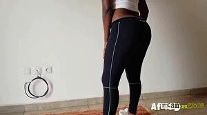 married woman drilled during intense gymnastics session