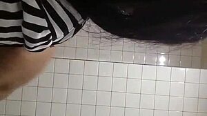 Moon Bent Over in Public Bathroom for Doggy Anal Fuck