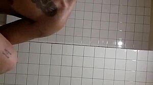 Moon Bent Over in Public Bathroom for Doggy Anal Fuck