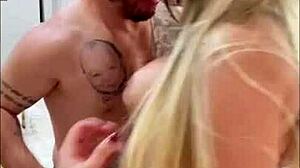 Boss drinks cum from small cock employee in quickie