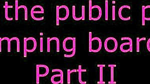 Captured at the public pool's jumping board.