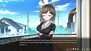 luna's blowjob scene in ghost marriage hentai game night 1 is hot.