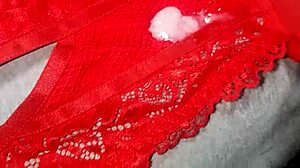 uh, i masturbated with my friend’s red lingerie and came on it, she loves lingerie tho!