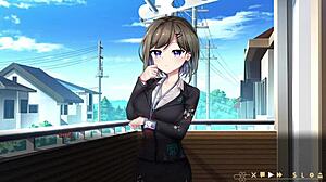 luna's blowjob scene in ghost marriage hentai game night 1 is hot.