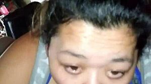 Sloppy deepthroat blowjob with excessive saliva dripping from the mouth onto the cock.