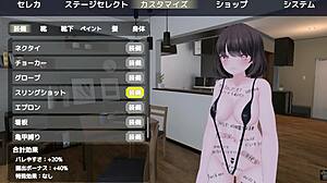 Anime character sereka exposes herself outdoors in a naked coat game scene