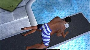 Captured at the public pool's jumping board.