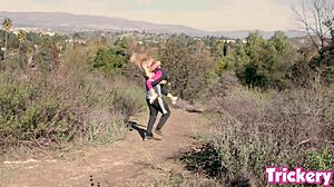 Kali Roses Fucked During Birdbox Challenge with Monster Cock and Outdoor Riding