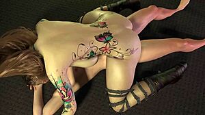 Hot Goth Girl Rides Wild in 3D Anime