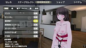 Anime character sereka exposes herself outdoors in a naked coat game scene