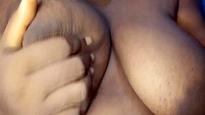 why is that ebony groping her big tits so horny?