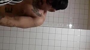 Moon Bent Over in Public Bathroom for Doggy Anal Fuck