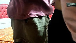 petite latina vendor accepts sex for cash in hotel room and goes back to selling happily