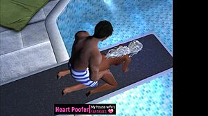 Captured at the public pool's jumping board.