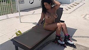 latina young bent over bondage blowjob