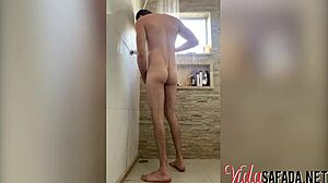 alone at home, relaxing with bisexual solo ass play for fun