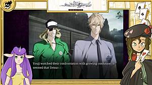 Muscular bodybuilder receives handjob in pool yaoi game