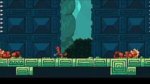 kincaid tests huge marble dildo in furry hentai orgasm