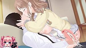 Seksowna studentka jeździ na lepkim wytrysku