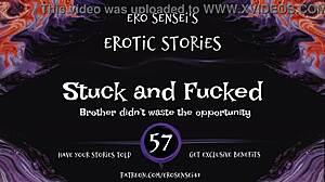 Amateur woman stuck and fucked in POV with erotic audio.