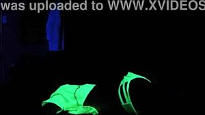 in this pov, dayanara engages in black light fetish sex with amateurs, exploring her desires.