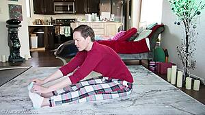 Yoga lesson with wife and sexy brunette babe